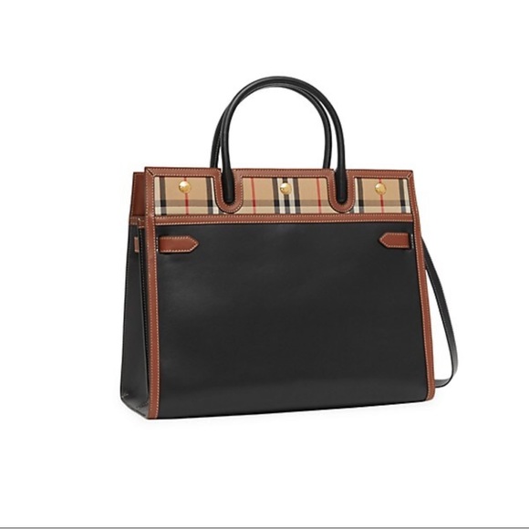 Burberry Handbags - Burberry Medium Title Vintage Check Leather Satchel